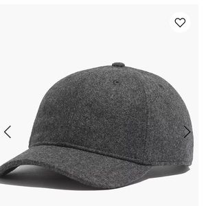 Madewell Grey Wool and Leather Baseball Cap